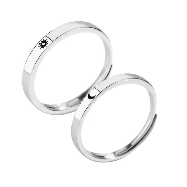 sun and moon matching rings