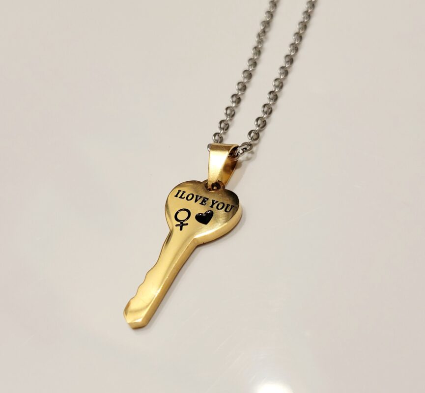 matching key necklace chain cute